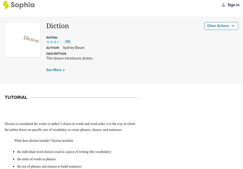 Sophia: Diction Handout Sophia: Diction Handout