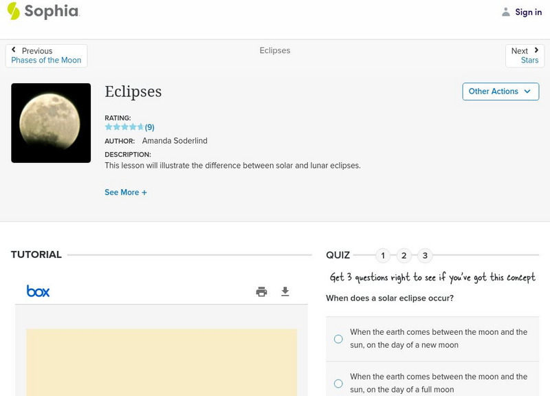 Sophia: Eclipses Lesson Plan Sophia: Eclipses Lesson Plan