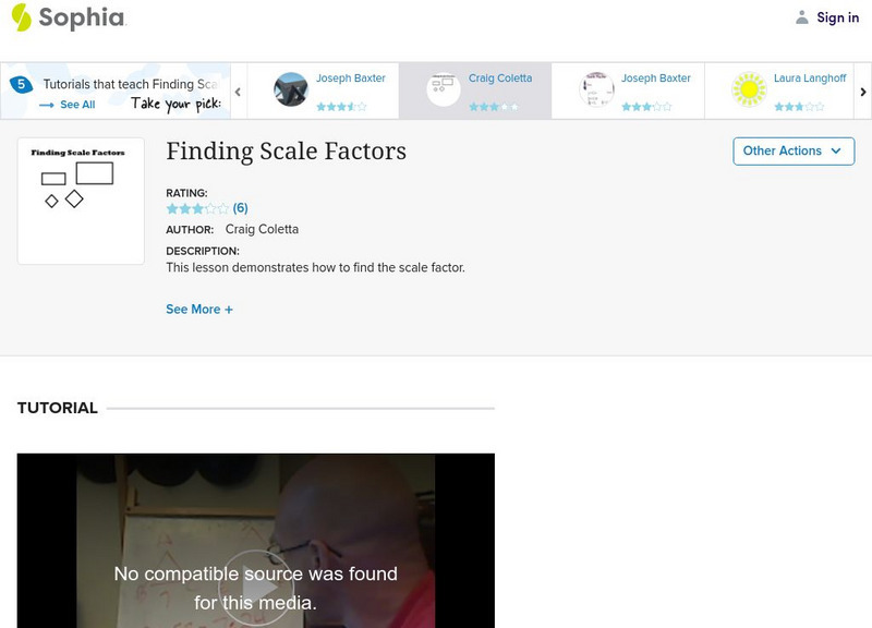Sophia: Finding Scale Factors Instructional Video Sophia: Finding Scale Factors Instructional Video