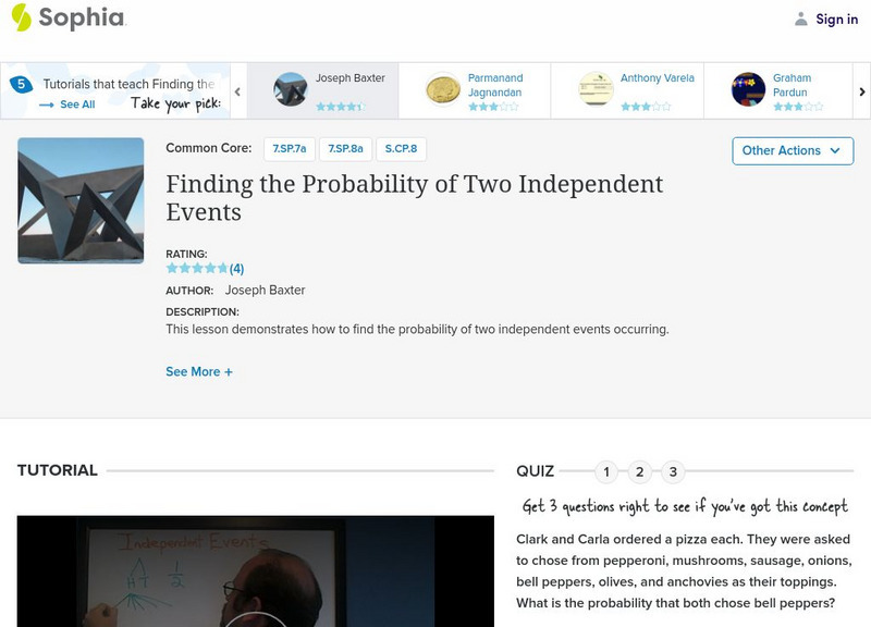 Sophia: Finding the Probability of Two Independent Events Unit Plan Sophia: Finding the Probability of Two Independent Events Unit Plan