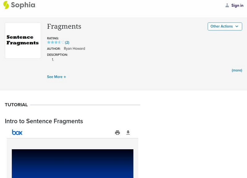 Sophia: Fragments Website Sophia: Fragments Website