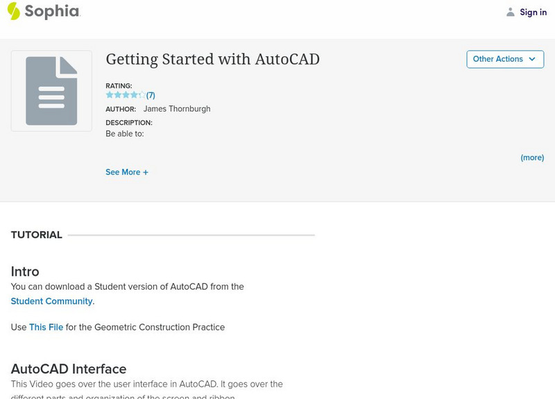 Sophia: Engineering: Getting Started With Auto Cad Unit Plan Sophia: Engineering: Getting Started With Auto Cad Unit Plan