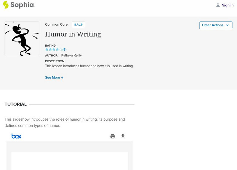 Sophia: Humor in Writing PPT Sophia: Humor in Writing PPT