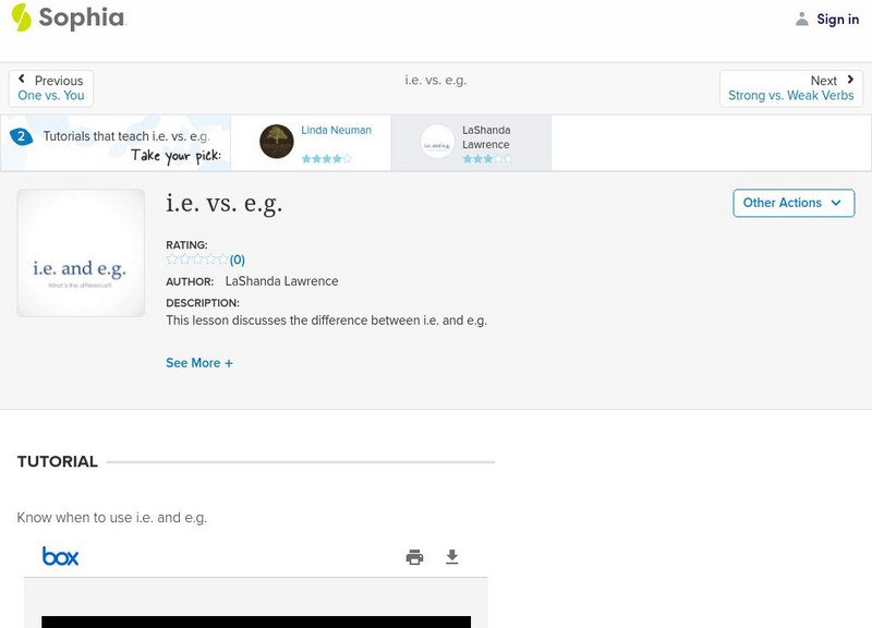 Sophia: "i.e." vs. "e.g." PPT Sophia: "i.e." vs. "e.g." PPT