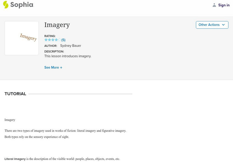 Sophia: Imagery Instructional Video Sophia: Imagery Instructional Video