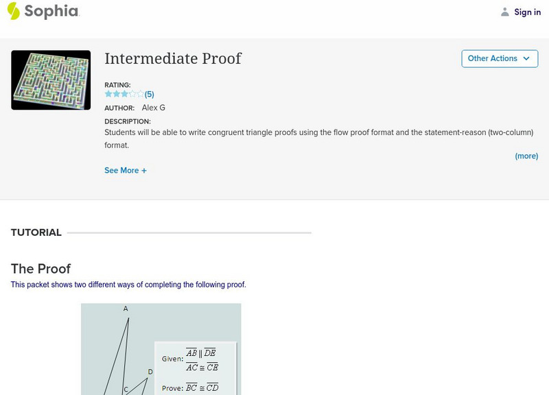 Sophia: Intermediate Proof Instructional Video Sophia: Intermediate Proof Instructional Video