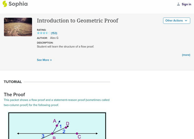 Sophia: Introduction to Geometric Proof Instructional Video Sophia: Introduction to Geometric Proof Instructional Video