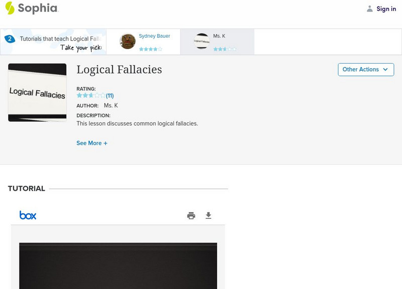 Sophia: Logical Fallacies PPT Sophia: Logical Fallacies PPT