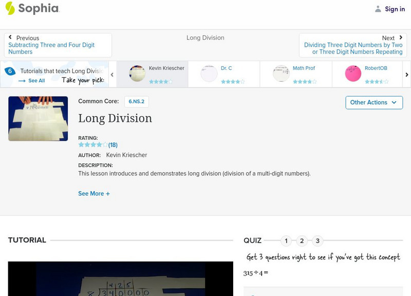 Sophia: Long Division Instructional Video Sophia: Long Division Instructional Video