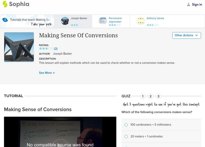 Sophia: Making Sense of Conversions Unit Plan Sophia: Making Sense of Conversions Unit Plan