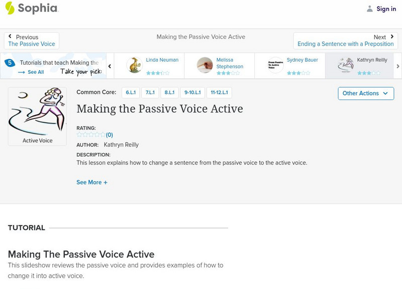 Sophia: Making the Passive Voice Active PPT Sophia: Making the Passive Voice Active PPT