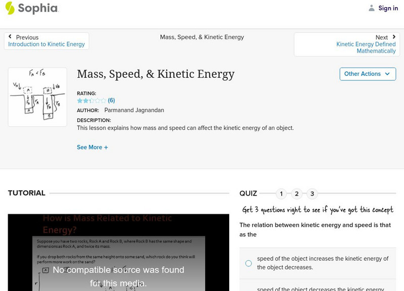 Sophia: Mass, Speed, & Kinetic Energy Unit Plan Sophia: Mass, Speed, & Kinetic Energy Unit Plan