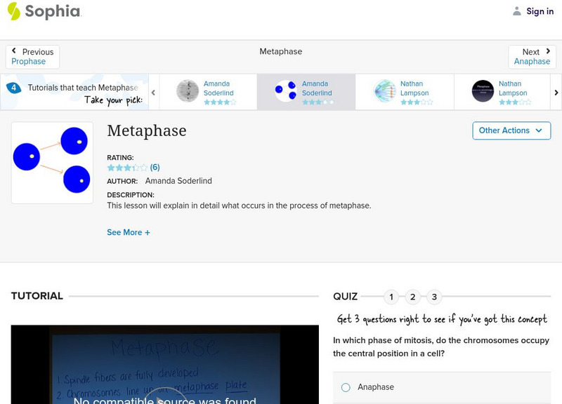 Sophia: Metaphase Instructional Video Sophia: Metaphase Instructional Video
