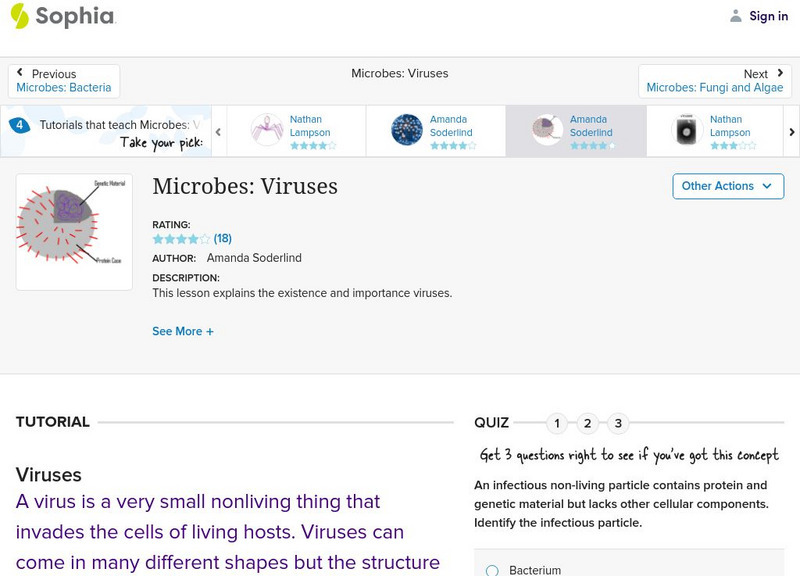 Sophia: Microbes: Viruses Instructional Video Sophia: Microbes: Viruses Instructional Video