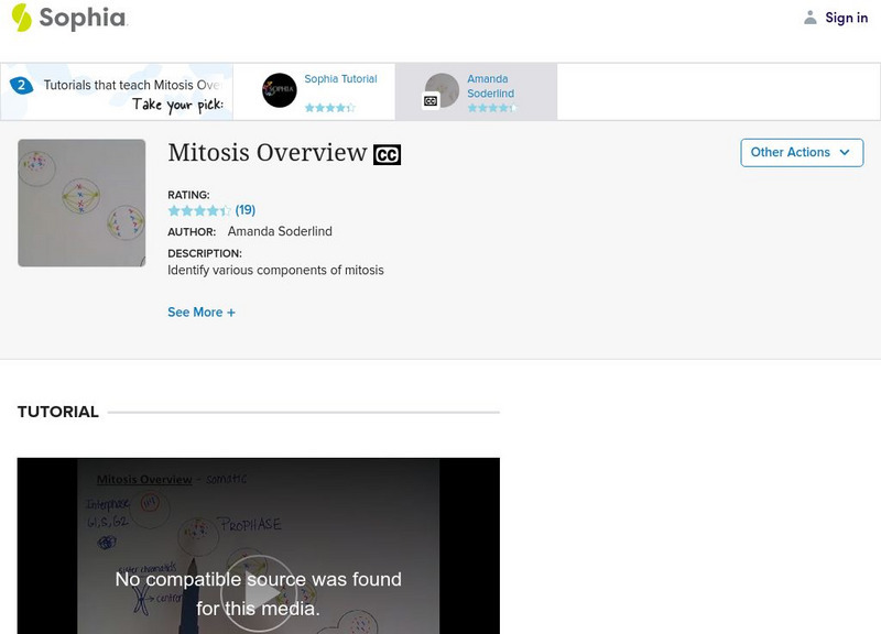 Sophia: Mitosis Overview Instructional Video Sophia: Mitosis Overview Instructional Video