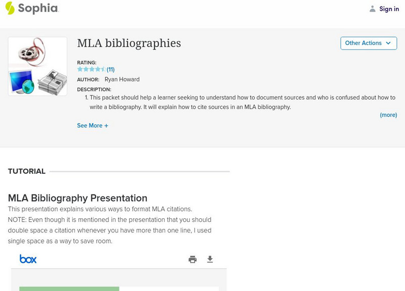 Sophia: Mla Bibliographies Website Sophia: Mla Bibliographies Website