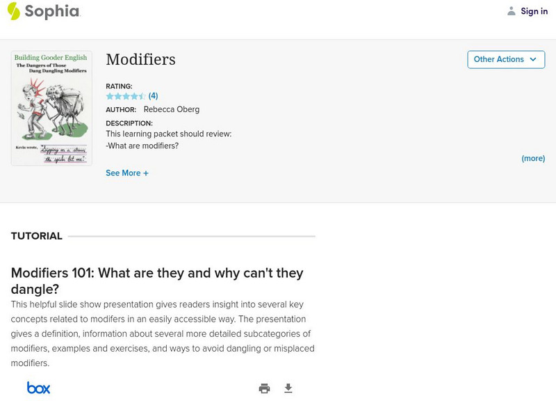Sophia: Modifiers Website Sophia: Modifiers Website