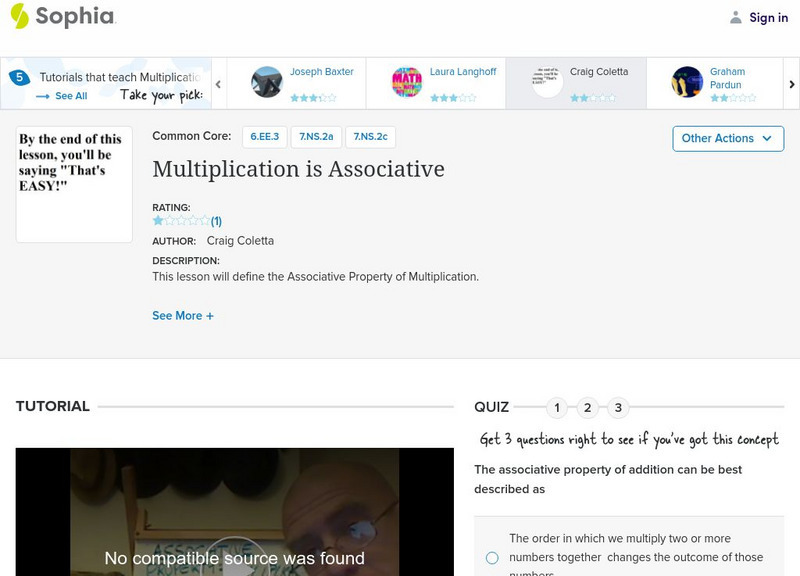 Sophia: Multiplication Is Associative Unit Plan Sophia: Multiplication Is Associative Unit Plan