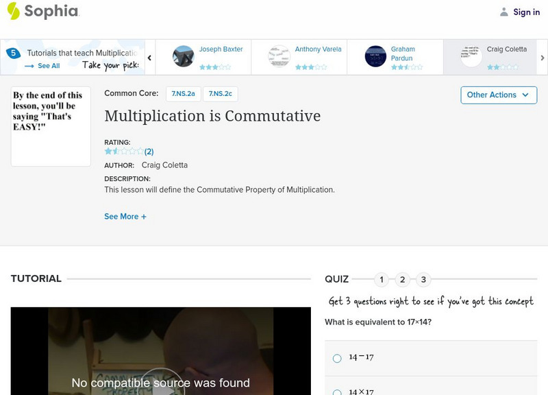 Sophia: Multiplication Is Commutative Instructional Video Sophia: Multiplication Is Commutative Instructional Video