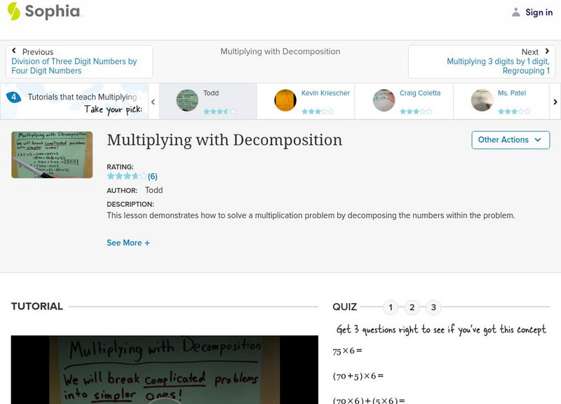 Sophia:multiplying With Decomposition Unit Plan Sophia:multiplying With Decomposition Unit Plan