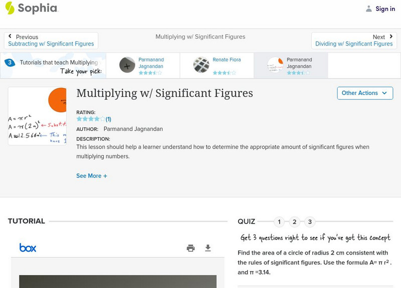 Sophia: Multiplying With Significant Figures PPT for 9th - 10th Grade ...