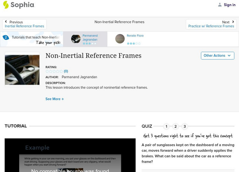 Sophia: Non Inertial Reference Frames Instructional Video