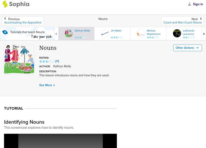 Sophia: Nouns Instructional Video Sophia: Nouns Instructional Video