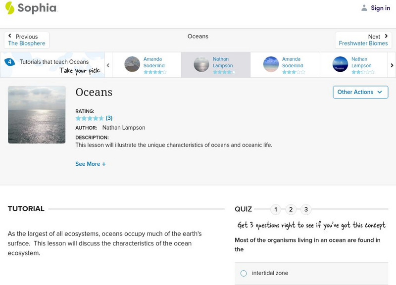 Sophia: Oceans Unit Plan
