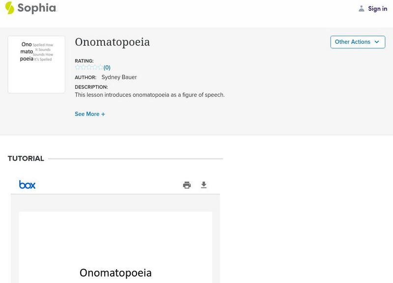 Sophia: Onomatopoeia Graphic Sophia: Onomatopoeia Graphic