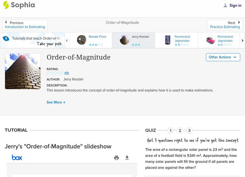 Sophia: Order of Magnitude PPT Sophia: Order of Magnitude PPT