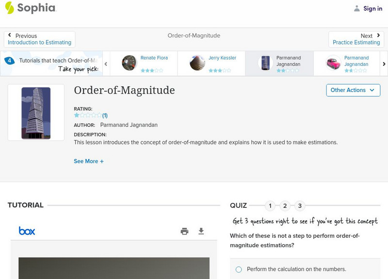Sophia: Order of Magnitude PPT Sophia: Order of Magnitude PPT