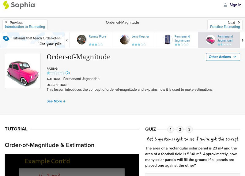 Sophia: Order of Magnitude Instructional Video