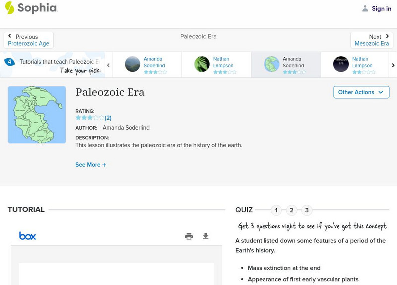 Sophia: Paleozoic Era Website Sophia: Paleozoic Era Website