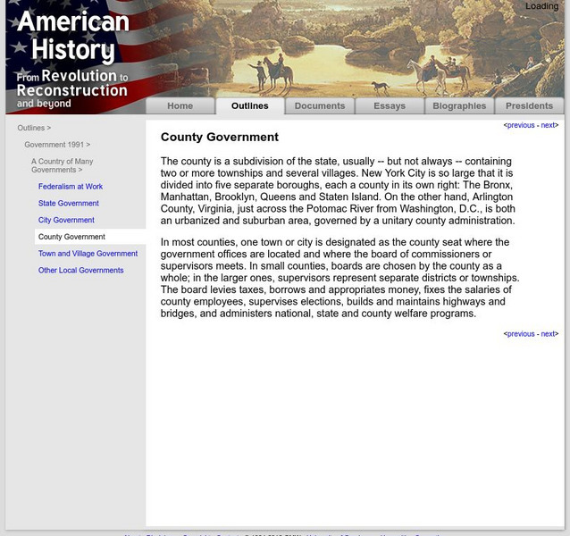 American History: Outlines: County Government Website American History: Outlines: County Government Website