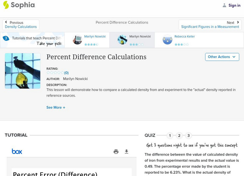 Sophia: Percent Difference Calculations Ii PPT Sophia: Percent Difference Calculations Ii PPT