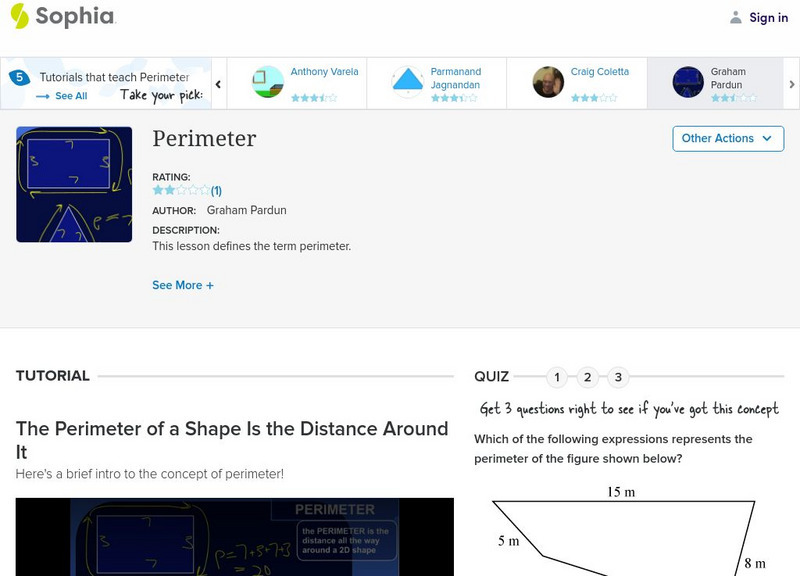 Sophia: Perimeter Unit Plan