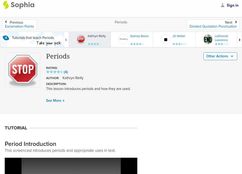 Sophia: Periods Instructional Video