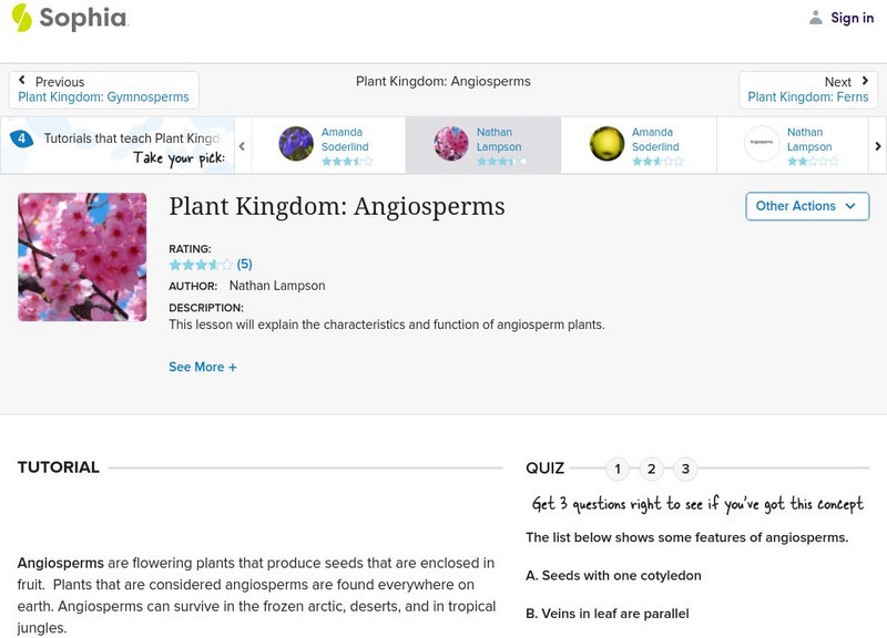 Sophia: Angiosperms Instructional Video