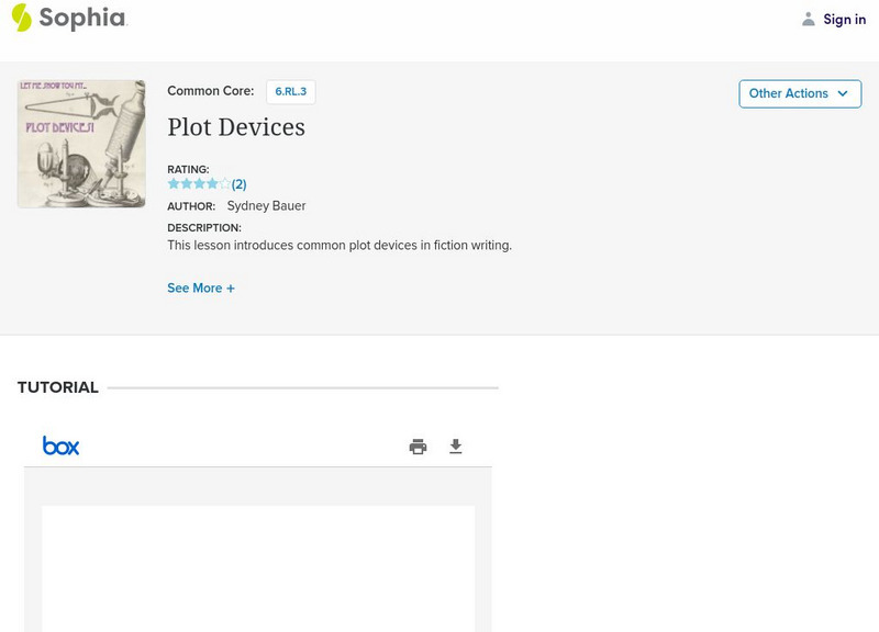 Sophia: Plot Devices PPT Sophia: Plot Devices PPT