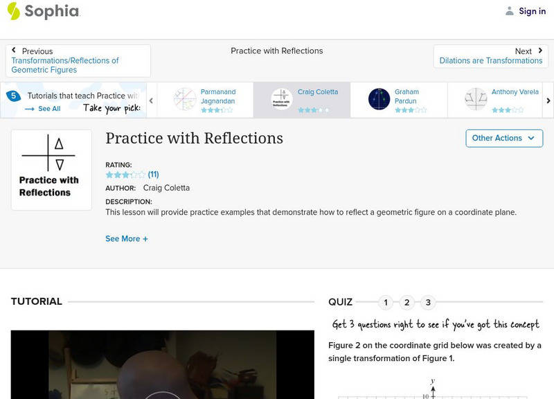 Sophia: Practice With Reflections Instructional Video Sophia: Practice With Reflections Instructional Video