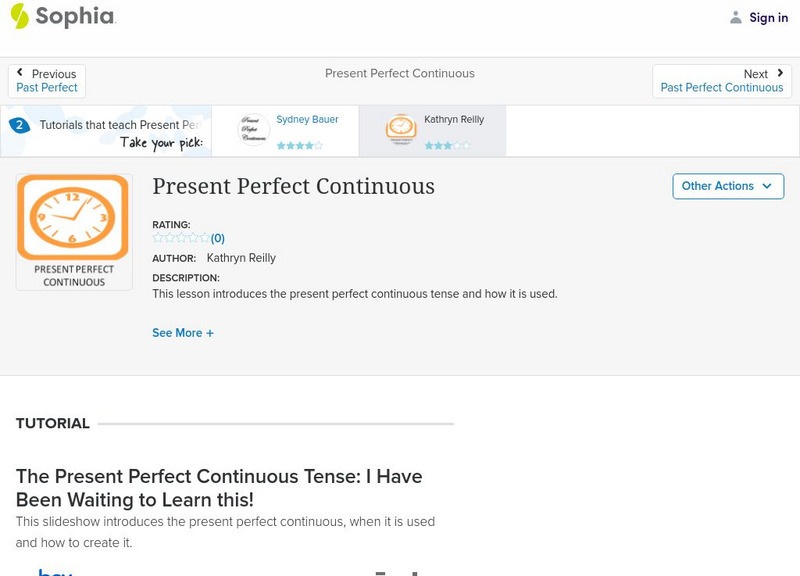 Sophia: Present Perfect Continuous Graphic Sophia: Present Perfect Continuous Graphic