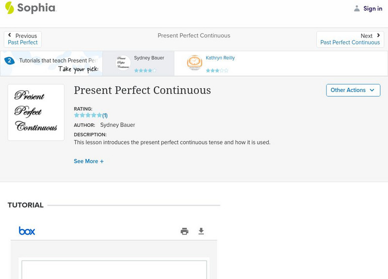 Sophia: Present Perfect Continuous Graphic Sophia: Present Perfect Continuous Graphic