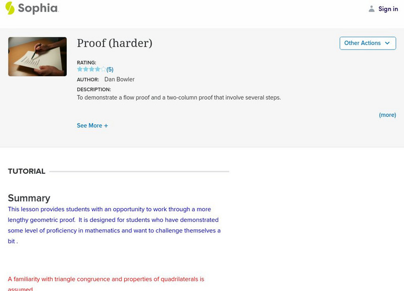 Sophia: Proof (Harder) Instructional Video Sophia: Proof (Harder) Instructional Video