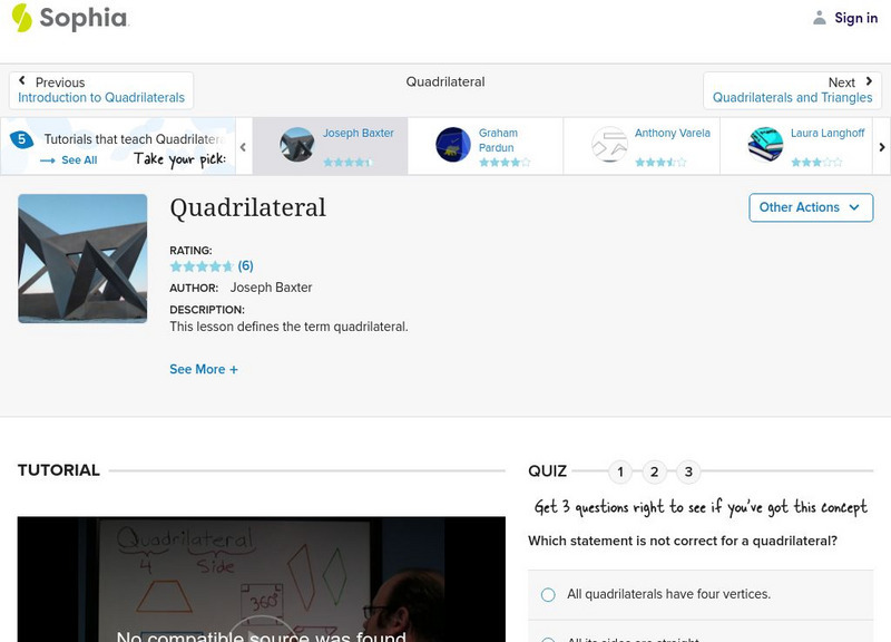 Sophia: Quadrilateral Instructional Video Sophia: Quadrilateral Instructional Video