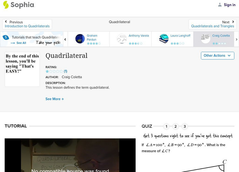 Sophia: Quadrilateral Instructional Video Sophia: Quadrilateral Instructional Video