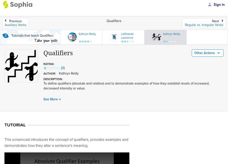 Sophia: Qualifiers Instructional Video Sophia: Qualifiers Instructional Video