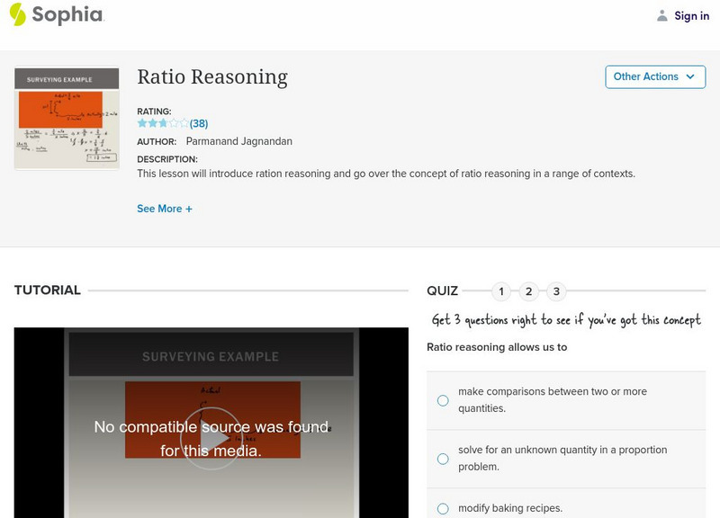 Sophia: Ratio Reasoning Instructional Video Sophia: Ratio Reasoning Instructional Video