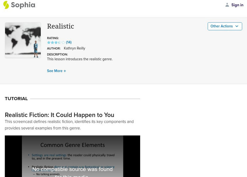 Sophia: Realistic Fiction: It Could Happen to You Instructional Video Sophia: Realistic Fiction: It Could Happen to You Instructional Video