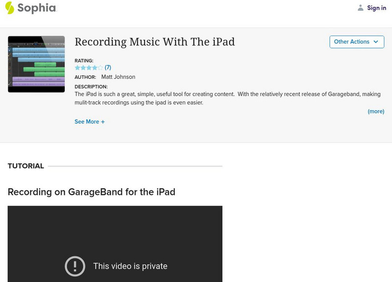 Sophia: Recording Music With the I Pad Tutorial Instructional Video
