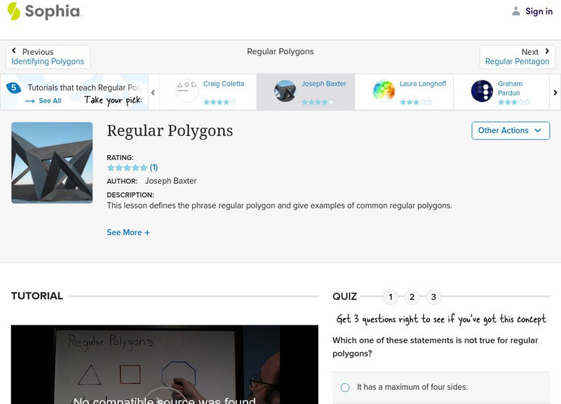 Sophia: Regular Polygons Tutorial Instructional Video